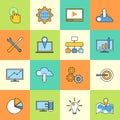 Set of responsive web development line icons. Flat Royalty Free Stock Photo