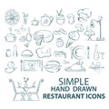 A set of restaurant icons illustration.. Vector illustration decorative background design