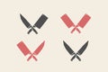 Set of restaurant knives icons
