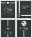 Set of restaurant menu design cover template in retro style Royalty Free Stock Photo