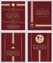 Set of restaurant menu design cover template in retro style Royalty Free Stock Photo