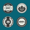 Set of retro badges. Vintage Round icons.