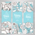 Set of retro bakery banners. Bakery products