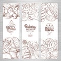 Set of retro bakery banners. Bakery products