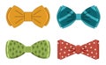 Set of retro bow ties. Mens fashion. Vector