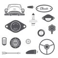 Set of Retro car design vintage element. Vector Royalty Free Stock Photo