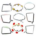 Set retro of cartoon, speech sketch. Comic speech bubbles. Empty dialog Clouds in pop art style with halftone shadows. Sketch blac