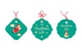 Set Retro Christmas Tag. Collection of Christmas design elements isolated on White background. Vector illustration Royalty Free Stock Photo