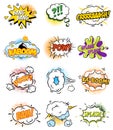 Set of Retro Comic Book Vector Design elements Royalty Free Stock Photo