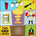 Set of Retro Comic Book Vector Design elements Royalty Free Stock Photo