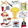 Set of Retro Comic Book Vector Design elements Royalty Free Stock Photo