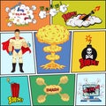 Set of Retro Comic Book Vector Design elements Royalty Free Stock Photo