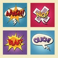 Set of retro comic bubbles pop art phrases vector Royalty Free Stock Photo