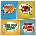 Set of retro comic bubbles pop art phrases