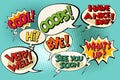 Set of retro comic bubbles pop art phrases Royalty Free Stock Photo