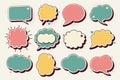 Set of retro comic speech bubbles. vector image. Royalty Free Stock Photo