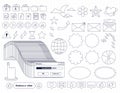 Set of retro computer ui nostalgic elements and stickers. Old PC 90s user interface icons with an outline. Frozen window Royalty Free Stock Photo