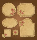 Set of retro floral vintage frames and labels Royalty Free Stock Photo