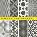 Set of retro geometric patterns. Vintage srtyle