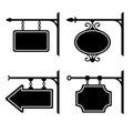 Set of retro graphic forged signboards. Vector