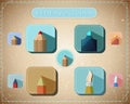 Set of retro icons Royalty Free Stock Photo