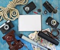 Set of retro items for tourists Royalty Free Stock Photo