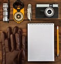 Set of retro items for tourists Royalty Free Stock Photo