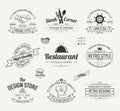 Set of retro labels, Logo design in retro style collection Royalty Free Stock Photo