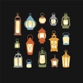 Set of 15 retro lanterns