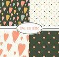 Set of retro love patterns.