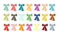 set of retro multicolored bows Royalty Free Stock Photo