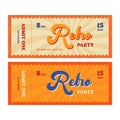 Set of retro party tickets