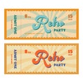 Set of retro party tickets
