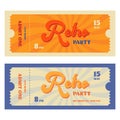 Set of retro party tickets