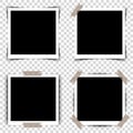 Set of Retro photo frames with shadows. Vector illustration Royalty Free Stock Photo