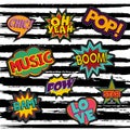 Set of retro pop art sticker or patch designs