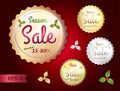 Set of retro promotion discount sale and guarantee tag banner