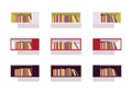 Set of retro rectangle bookshelves