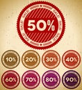 Set of retro sale stamps Royalty Free Stock Photo