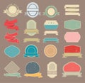 Set of retro stickers and ribbons Royalty Free Stock Photo