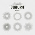 Set of Retro Sun burst shapes. Vector illustration Royalty Free Stock Photo