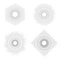 Set of Retro Sun burst shapes for vintage design. Collection of vector frames Royalty Free Stock Photo