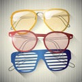 Set of retro sunglasses