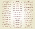Set of retro text dividers and decorative calligraphic lines.