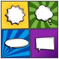 Set of retro thinking speech bubbles in Pop Art comic style Royalty Free Stock Photo