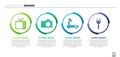Set Retro tv, Photo camera, Router and wi-fi signal and Electric plug. Business infographic template. Vector