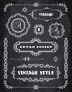 Set of Retro Vintage Badges, Frames, Labels and Borders. Chalk B Royalty Free Stock Photo