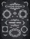 Set of Retro Vintage Badges, Frames, Labels and Borders. Royalty Free Stock Photo