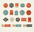 Set of retro vintage badges and labels design. Royalty Free Stock Photo