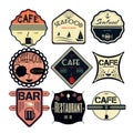 Set retro vintage badges, ribbons and labels hipster Royalty Free Stock Photo